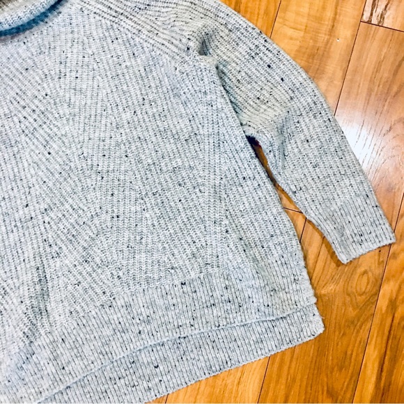 Madewell cable knit sweater ribbed knit wool grey gray winter turtleneck… - Picture 9 of 10